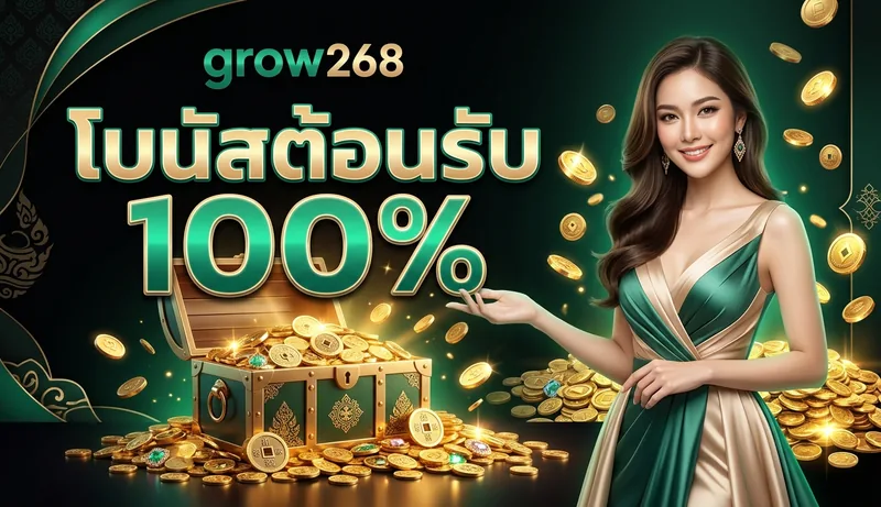 grow268 โบนัสต้อนรับสมาชิกใหม่ 100%